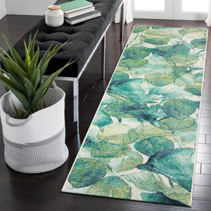 Trans Ocean Liora Manne Marina Botanical Indoor/Outdoor Area Rug - Vibrant Lotus Design For Fresh Spaces Green Polypropylene,Polyester Mnar8818906