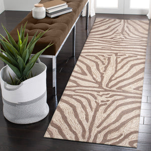 Trans Ocean Liora Manne Ravella Indoor/Outdoor Durable Zebra Print Area Rug - Stylish Addition To Any Space Brown Polypropylene,Acrylic Rvlr8203319