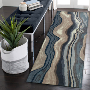 Trans Ocean Liora Manne Ravella Ipanema Indoor/Outdoor Rug - Coastal Contemporary Design For Any Space Blue Polypropylene,Acrylic Rvlr8228503