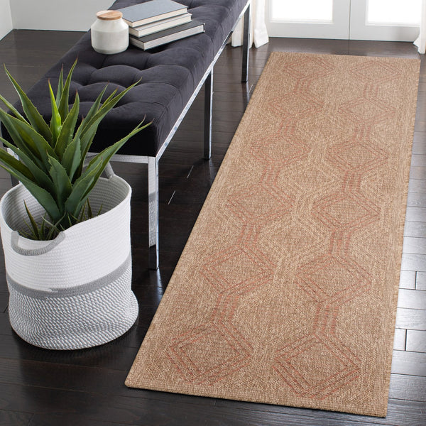Trans Ocean Liora Manne Sahara Links Indoor/Outdoor Area Rug – Stylish Geometric Design For Versatile Spaces Rust Polypropylene,Polyester Sahr8718614