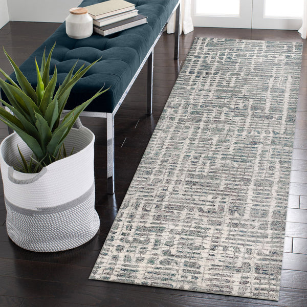 Trans Ocean Liora Manne Savannah Grid Indoor Area Rug - Chic Hand-tufted Wool Design For Modern Living Spaces Blue Wool Pile Svhr8951204