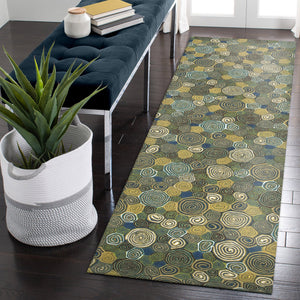 Trans Ocean Liora Manne Visions Iii Giant Swirls Indoor/Outdoor Area Rug - Durable, Artful Accent For Any Space Green Polyester Vebr8310203
