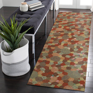 Trans Ocean Liora Manne Visions Iii Giant Swirls Indoor/Outdoor Area Rug - Durable, Artful Accent For Any Space Red Polyester Vebr8310224