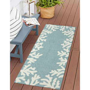 Trans Ocean Liora Manne Capri Coastal Indoor/Outdoor Area Rug - Vibrant Tropical Design For Any Space Blue Polyester,Acrylic Capr5162004