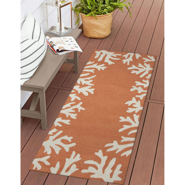 Trans Ocean Liora Manne Capri Coastal Indoor/Outdoor Area Rug - Vibrant Tropical Design For Any Space Orange Polyester,Acrylic Capr5162017