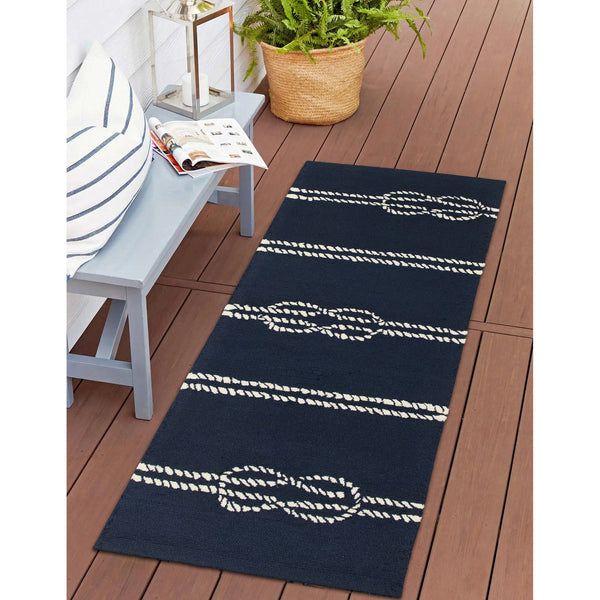 Trans Ocean Liora Manne Capri Ropes Indoor/Outdoor Area Rug - Nautical Stripe Design For Stylish Spaces Navy Polyester,Acrylic Capr5163633