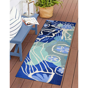 Trans Ocean Liora Manne Capri Jelly Fish Indoor/Outdoor Area Rug - Vibrant Coastal Design For Any Space Blue Polyester,Acrylic Capr5166504