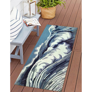 Trans Ocean Liora Manne Capri Wave Indoor/Outdoor Area Rug – Stunning Coastal Design For Elegant Spaces Blue Polyester,Acrylic Capr5175504