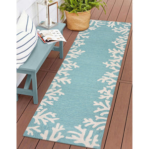Trans Ocean Liora Manne Capri Coastal Indoor/Outdoor Area Rug - Vibrant Tropical Design For Any Space Blue Polyester,Acrylic Capr8162004