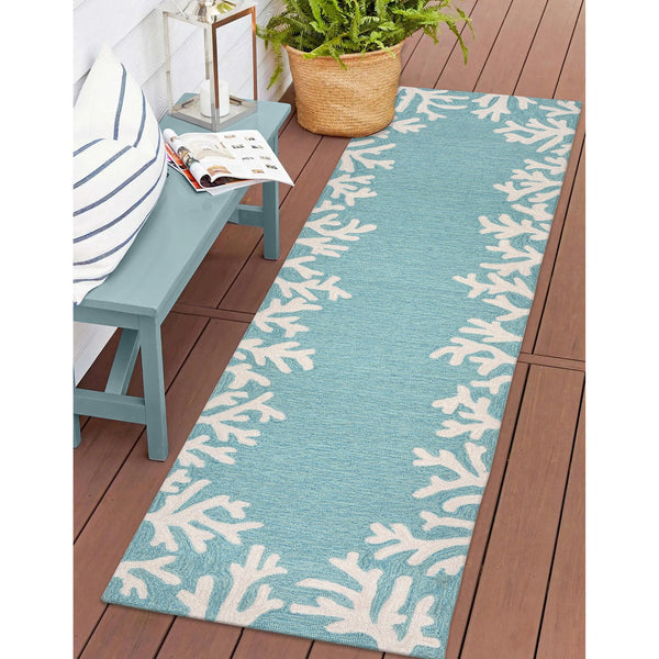 Trans Ocean Liora Manne Capri Coastal Indoor/Outdoor Area Rug - Vibrant Tropical Design For Any Space Blue Polyester,Acrylic Capr8162004
