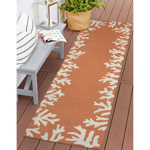 Trans Ocean Liora Manne Capri Coastal Indoor/Outdoor Area Rug - Vibrant Tropical Design For Any Space Orange Polyester,Acrylic Capr8162017