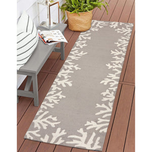 Trans Ocean Liora Manne Capri Coastal Indoor/Outdoor Area Rug - Vibrant Tropical Design For Any Space Silver Polyester,Acrylic Capr8162047