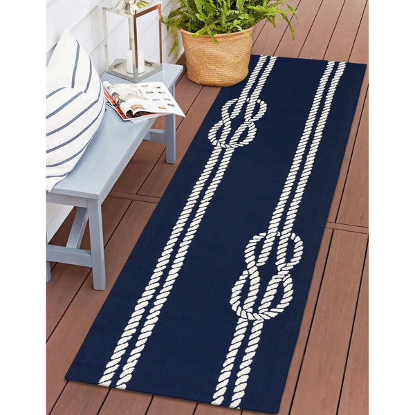 Trans Ocean Liora Manne Capri Ropes Indoor/Outdoor Area Rug - Nautical Stripe Design For Stylish Spaces Navy Polyester,Acrylic Capr8163633