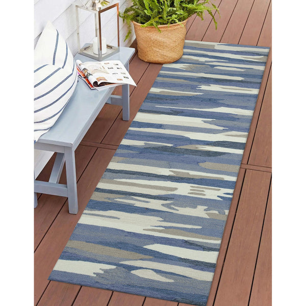Trans Ocean Liora Manne Capri Cloud Indoor/Outdoor Area Rug - Contemporary Geometric Design For Any Space Blue Polyester,Acrylic Capr8172523