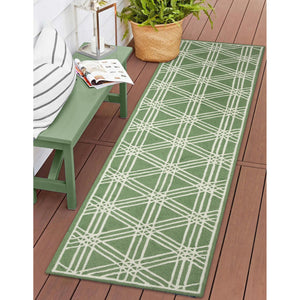 Trans Ocean Liora Manne Capri Hex Indoor/Outdoor Durable Area Rug - Stylish Geometric Accent For Any Space Green Polyester,Acrylic Capr8174106