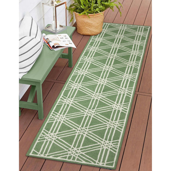Trans Ocean Liora Manne Capri Hex Indoor/Outdoor Durable Area Rug - Stylish Geometric Accent For Any Space Green Polyester,Acrylic Capr8174106