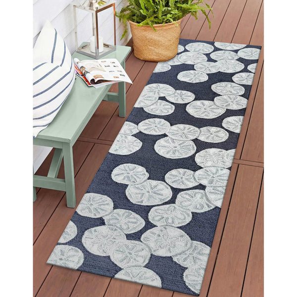 Trans Ocean Liora Handmade Coastal Area Rug - Durable Synthetic Blend With Beach-inspired Design For Any Space Navy Polyester,Acrylic Capr8175633
