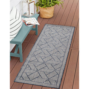 Trans Ocean Liora Manne Carmel Pyramid Indoor/Outdoor Area Rug - Contemporary Geometric Design For Stylish Spaces Navy Polypropylene,Polyester Crer5849633