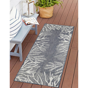 Trans Ocean Liora Manne Carmel Reef Border Indoor/Outdoor Area Rug - Elegant Coastal Design For Any Space Navy Polypropylene,Polyester Crer5849833