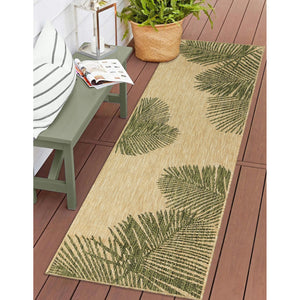 Trans Ocean Liora Manne Carmel Palm Indoor/Outdoor Area Rug – Tropical Botanical Leaf Design For Any Space Green Polypropylene,Polyester Crer5843906