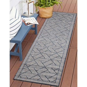 Trans Ocean Liora Manne Carmel Pyramid Indoor/Outdoor Area Rug - Contemporary Geometric Design For Stylish Spaces Navy Polypropylene,Polyester Crer8849633