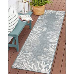Trans Ocean Liora Manne Carmel Reef Border Indoor/Outdoor Area Rug - Elegant Coastal Design For Any Space Blue Polypropylene,Polyester Crer8849804