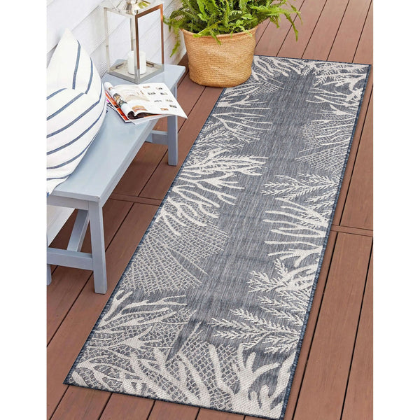 Trans Ocean Liora Manne Carmel Reef Border Indoor/Outdoor Area Rug - Elegant Coastal Design For Any Space Navy Polypropylene,Polyester Crer8849833