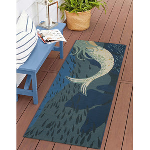 Trans Ocean Liora Manne Esencia Mermaids Are Real Indoor/Outdoor Mat - Whimsical Coastal Charm For Any Space Blue Polypropylene,Polyester Ecnr5958204