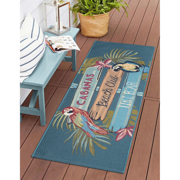 Trans Ocean Liora Esencia Indoor/Outdoor Non-slip Mat With Whimsical Summer Signs For Beach Vibes And Fun Multi Polypropylene,Polyester Ecnr5966144