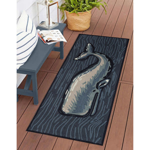 Trans Ocean Liora Manne Frontporch Whale Indoor/Outdoor Mat - Stunning Coastal Design For Modern Spaces Blue Polyester,Acrylic Ftpr5471804