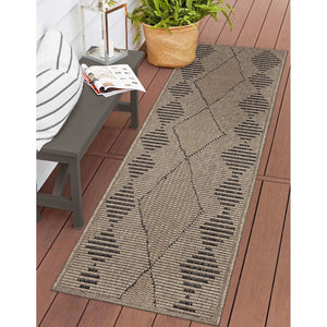 Trans Ocean Liora Manne Monaco Diamonds Area Rug - Stylish Indoor/Outdoor Design With Rustic Tribal Pattern Natural Polypropylene Mocr8627512