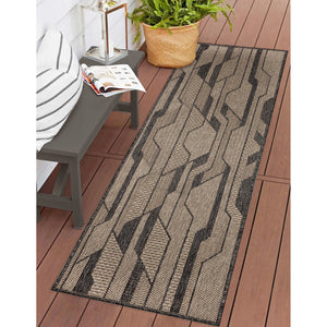 Trans Ocean Liora Manne Monaco Vienna Area Rug - Contemporary Geometric Design For Indoor/Outdoor Spaces Natural Polypropylene Mocr8627712