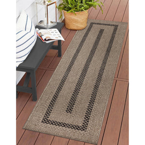 Trans Ocean Liora Manne Monaco Multi Border Area Rug - Stylish Indoor/Outdoor Design For Elegant Spaces Natural Polypropylene Mocr8628012