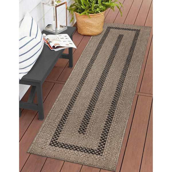 Trans Ocean Liora Manne Monaco Multi Border Area Rug - Stylish Indoor/Outdoor Design For Elegant Spaces Natural Polypropylene Mocr8628012