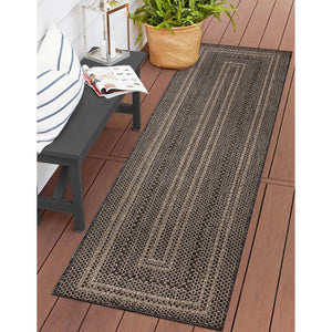 Trans Ocean Liora Manne Monaco Multi Border Area Rug - Stylish Indoor/Outdoor Design For Elegant Spaces Black Polypropylene Mocr8628048
