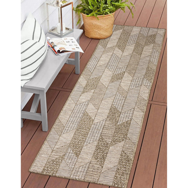 Trans Ocean Liora Manne Orly Angles Indoor/Outdoor Area Rug - Contemporary Geometric Design For Any Space Natural Polypropylene Olyr8648212