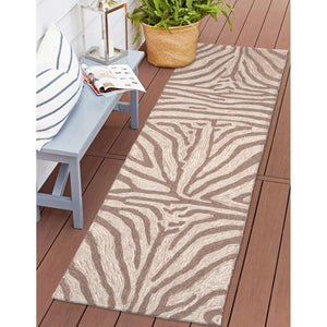 Trans Ocean Liora Manne Ravella Indoor/Outdoor Durable Zebra Print Area Rug - Stylish Addition To Any Space Brown Polypropylene,Acrylic Rvlr8203319