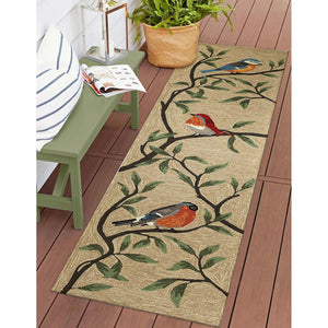 Trans Ocean Liora Manne Ravella Birds On Branches Indoor/Outdoor Area Rug - Whimsical Garden Decor Piece Natural Polypropylene,Acrylic Rvlr8227012