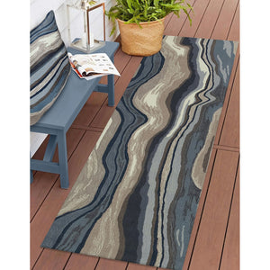 Trans Ocean Liora Manne Ravella Ipanema Indoor/Outdoor Rug - Coastal Contemporary Design For Any Space Blue Polypropylene,Acrylic Rvlr8228503