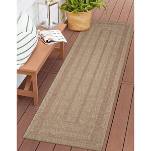 Trans Ocean Liora Manne Sahara Multi Border Indoor/Outdoor Area Rug - Stylish Geometric Design For Any Space Rust Polypropylene,Polyester Sahr8718514