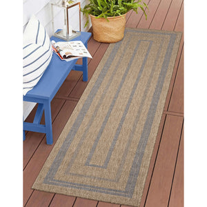 Trans Ocean Liora Manne Sahara Multi Border Indoor/Outdoor Area Rug - Stylish Geometric Design For Any Space Navy Polypropylene,Polyester Sahr8718533