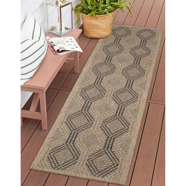 Trans Ocean Liora Manne Sahara Links Indoor/Outdoor Area Rug – Stylish Geometric Design For Versatile Spaces Natural Polypropylene,Polyester Sahr8718612