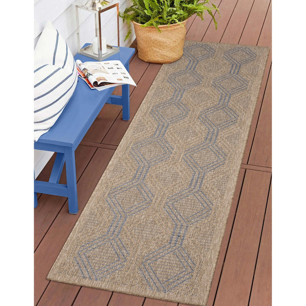 Trans Ocean Liora Manne Sahara Links Indoor/Outdoor Area Rug – Stylish Geometric Design For Versatile Spaces Navy Polypropylene,Polyester Sahr8718633
