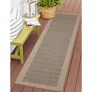 Trans Ocean Liora Manne Sahara Texture Border Indoor/Outdoor Area Rug - Elegant, Versatile Design For Any Space Natural Polypropylene,Polyester Sahr8719012