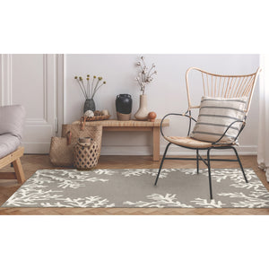 Trans Ocean Liora Manne Capri Coastal Indoor/Outdoor Area Rug - Vibrant Tropical Design For Any Space Silver Polyester,Acrylic Cap46162047