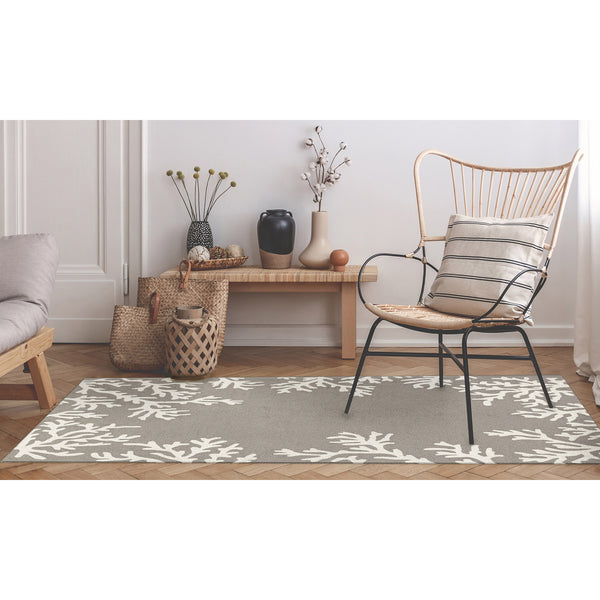 Trans Ocean Liora Manne Capri Coastal Indoor/Outdoor Area Rug - Vibrant Tropical Design For Any Space Silver Polyester,Acrylic Cap46162047