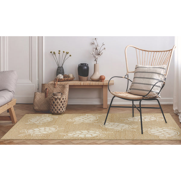Trans Ocean Liora Manne Capri Turtle Handmade Indoor/Outdoor Area Rug - Vibrant Coastal Design For Any Space Natural Polyester,Acrylic Cap46163412