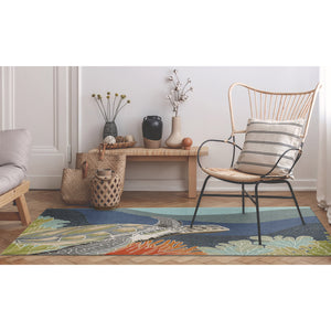 Trans Ocean Liora Manne Ravella Akumal Indoor/Outdoor Area Rug - Coastal Turtle Design For Vibrant Spaces Blue Polypropylene,Acrylic Rvl46225704