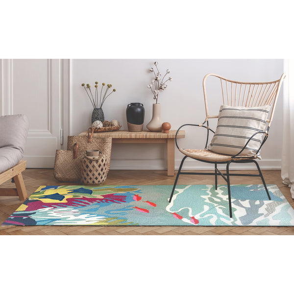 Trans Ocean Liora Manne Ravella Ocean View Hand-tufted Area Rug For Indoor/Outdoor Spaces - Stylish & Durable Blue Polypropylene,Acrylic Rvl46227503