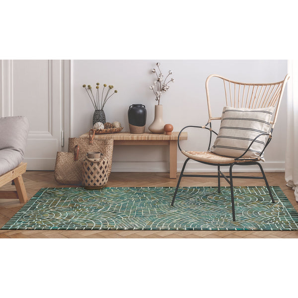 Trans Ocean Liora Manne Visions V Indoor/Outdoor Area Rug - Handcrafted Artistry With Durable Polyester Elegance Blue Polyester Vhi23325703
